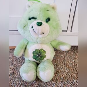 Green Plush Care Bear with Shamrock